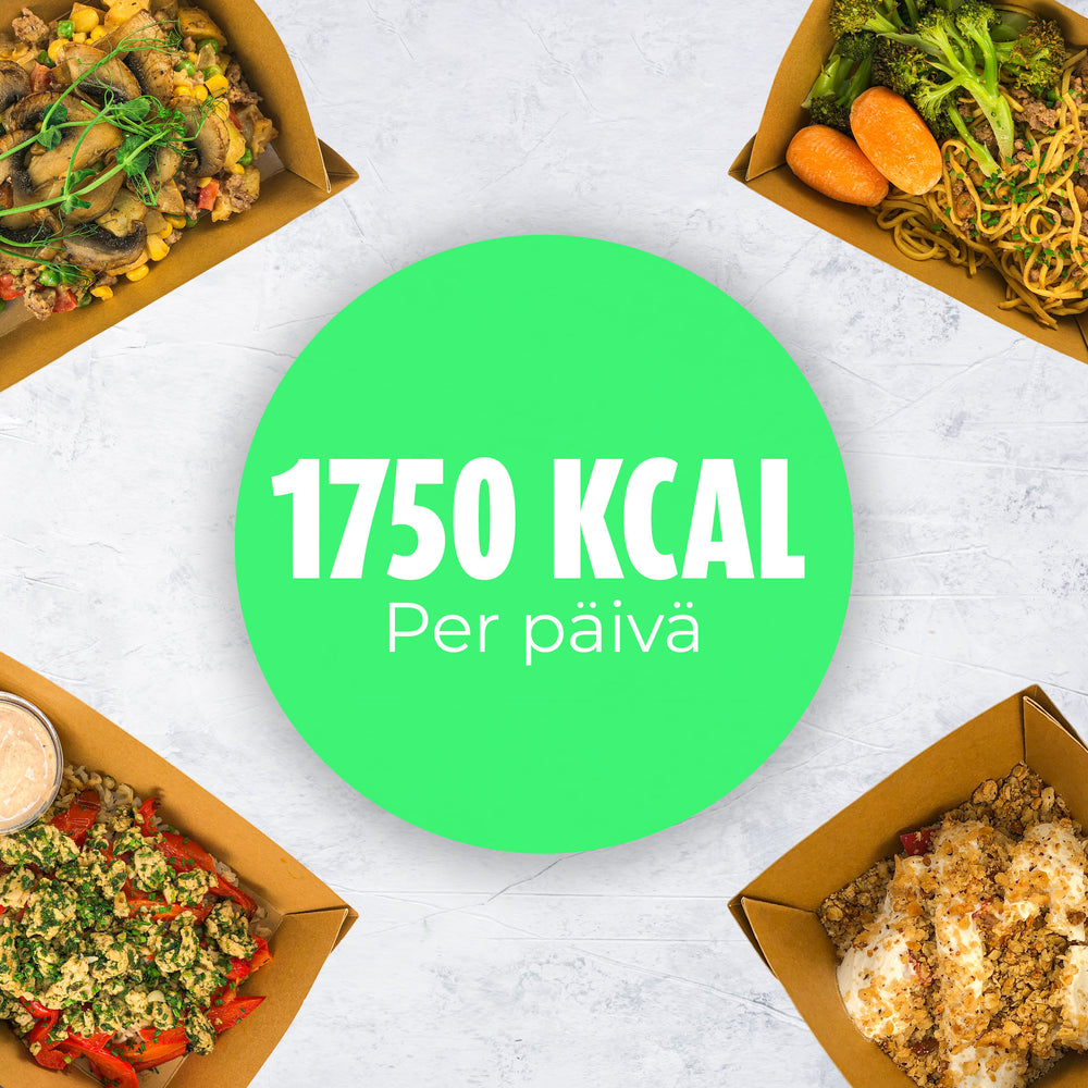 1750 kcal/päivä - 3 päivän ateriat - 27 euroa per päivä